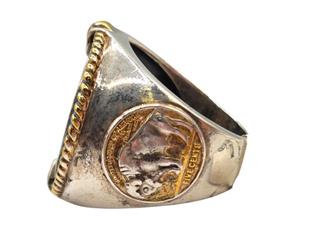 Buffalo Nickel Coin Silver Ring 925 Silver 14.52dwt Size:10